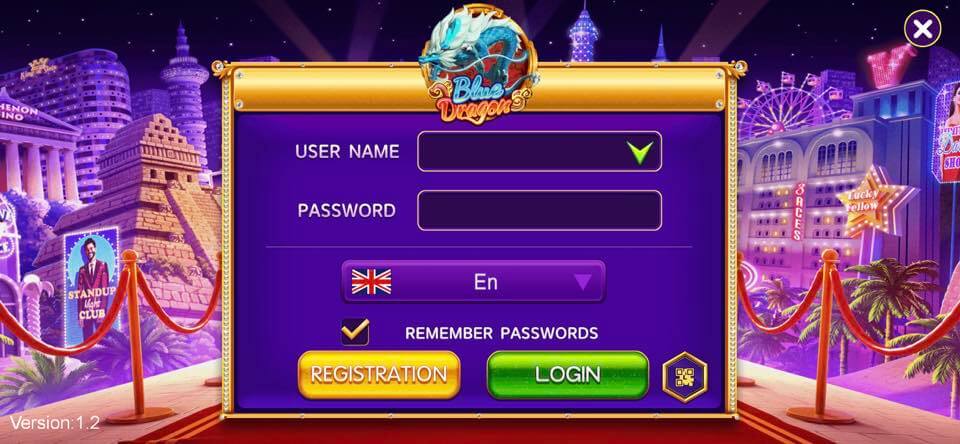 blue dragon admin login screen